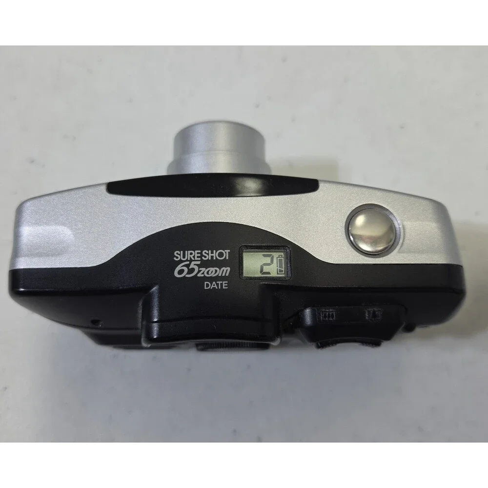 Canon Sure Shot 85 Zoom Date SAF 35mm Film Camera Silver Prima Zoom WORKS TESTED